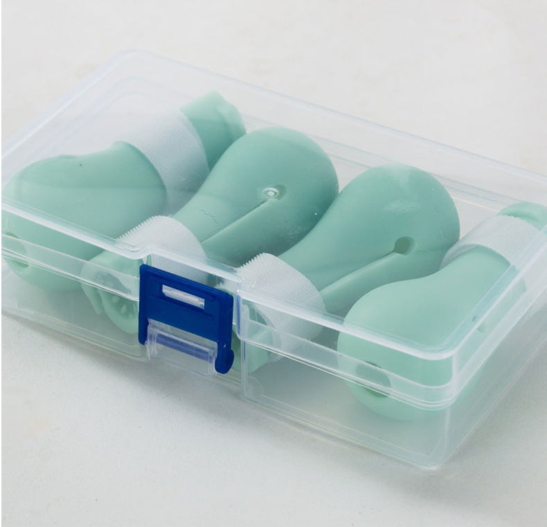 KFX-1369533 Silicone Cat Washing Foot Covers - Anti-Scratch Gloves for Feeding and Grooming, Green, 4-Pack