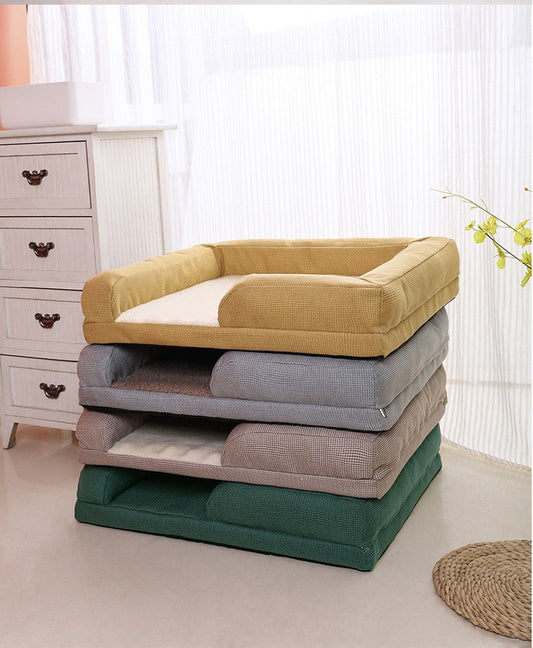 KFX-1369789 Cozy Lamb Wool Dog Mat Sofa Bed with Removable, Washable Cover - Small, Medium, Large Sizes Available