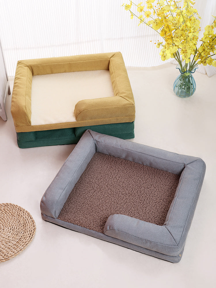KFX-1369789 Cozy Lamb Wool Dog Mat Sofa Bed with Removable, Washable Cover - Small, Medium, Large Sizes Available