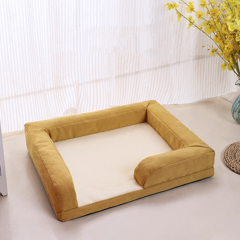 KFX-1369789 Cozy Lamb Wool Dog Mat Sofa Bed with Removable, Washable Cover - Small, Medium, Large Sizes Available