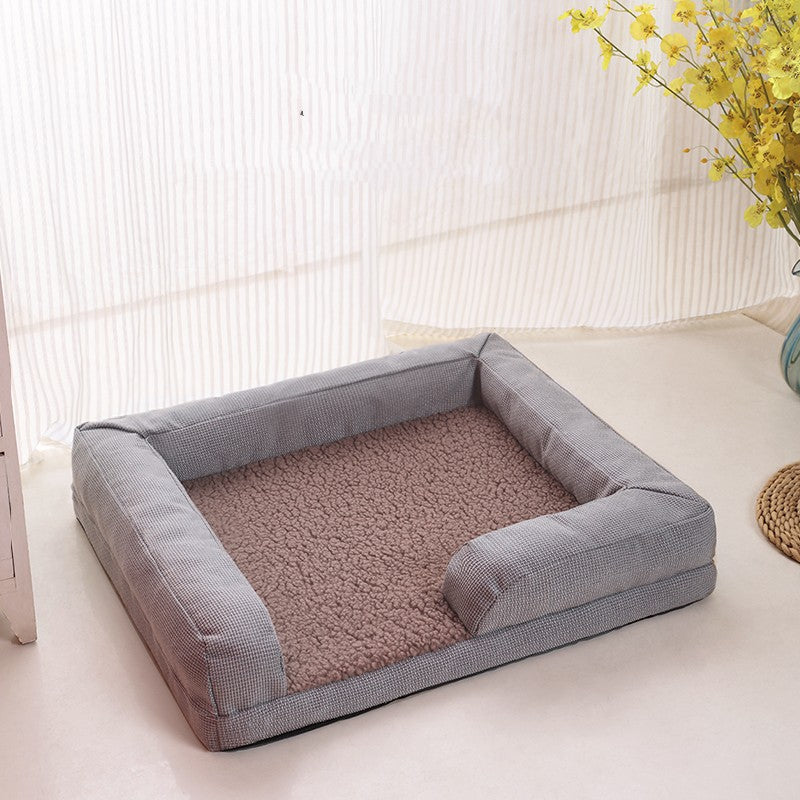 KFX-1369789 Cozy Lamb Wool Dog Mat Sofa Bed with Removable, Washable Cover - Small, Medium, Large Sizes Available