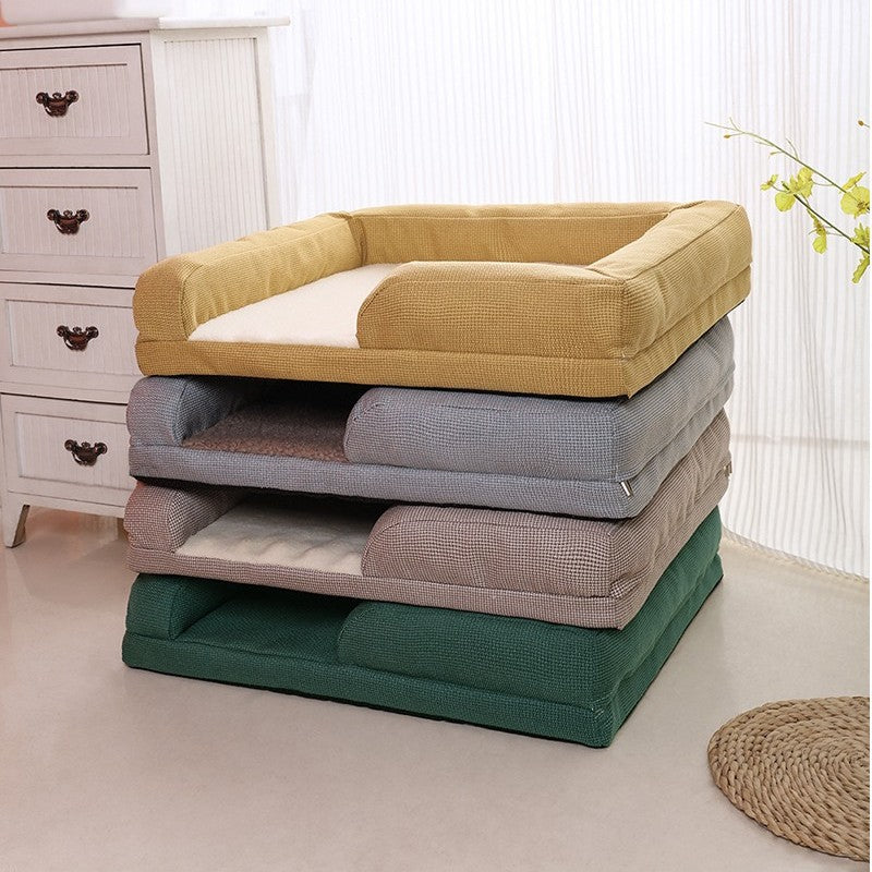 KFX-1369789 Cozy Lamb Wool Dog Mat Sofa Bed with Removable, Washable Cover - Small, Medium, Large Sizes Available