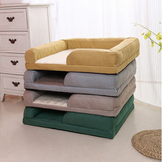KFX-1369789 Cozy Lamb Wool Dog Mat Sofa Bed with Removable, Washable Cover - Small, Medium, Large Sizes Available