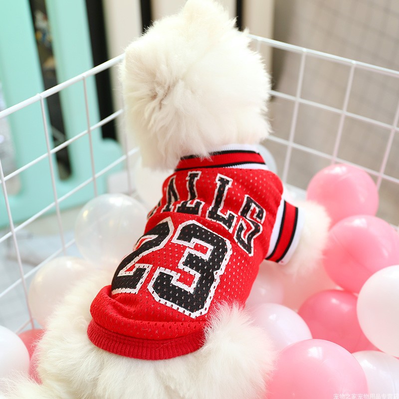 KFX-1369917 Breathable Summer Vest for Dogs in Black and Red, Soft Polyester Fabric