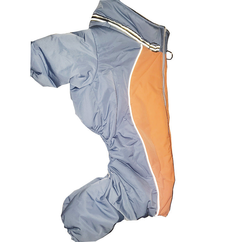 KFX-1370173 Cozy Cotton Coat for Medium and Large Dogs - Coral Fleece in Apple Green and Haze Blue