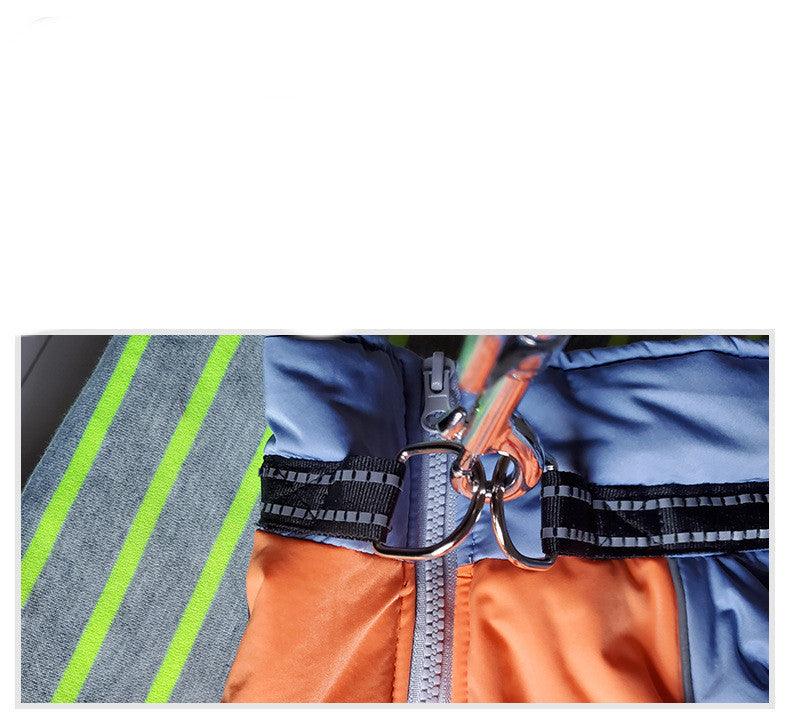 KFX-1370173 Cozy Cotton Coat for Medium and Large Dogs - Coral Fleece in Apple Green and Haze Blue
