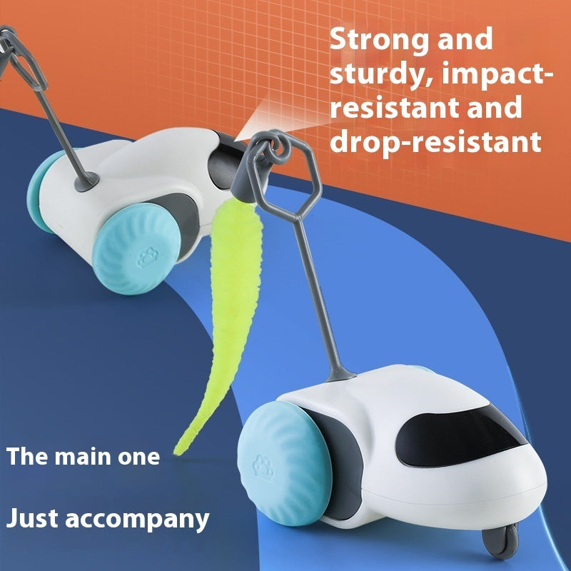 KFX-1372349 Smart Electric Cat Running Toy - Gravity-Defying Interactive Pet Car with USB Charging