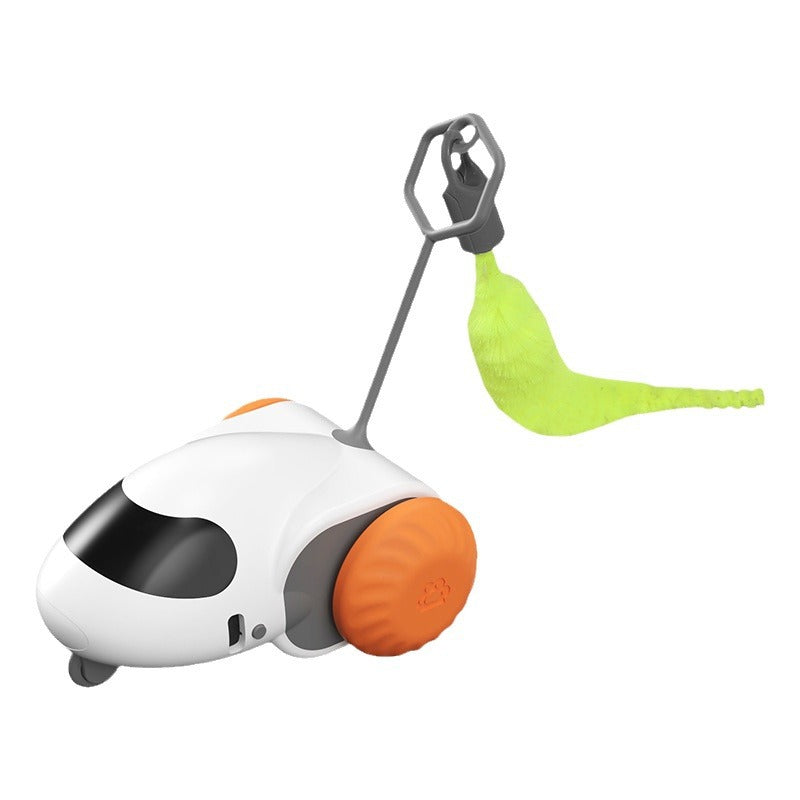 KFX-1372349 Smart Electric Cat Running Toy - Gravity-Defying Interactive Pet Car with USB Charging