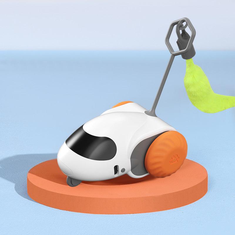 KFX-1372349 Smart Electric Cat Running Toy - Gravity-Defying Interactive Pet Car with USB Charging