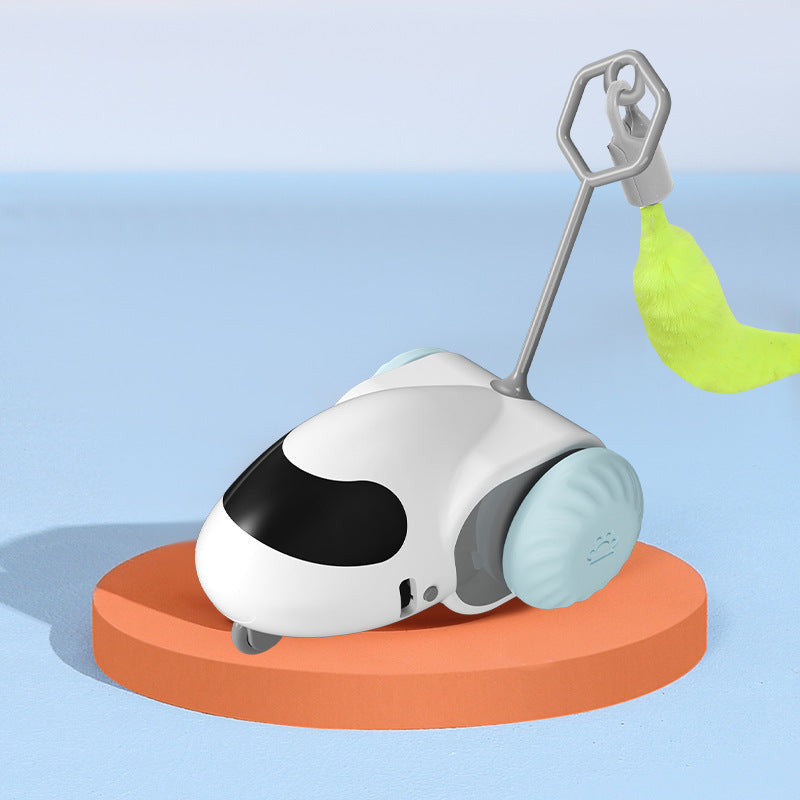 KFX-1372349 Smart Electric Cat Running Toy - Gravity-Defying Interactive Pet Car with USB Charging