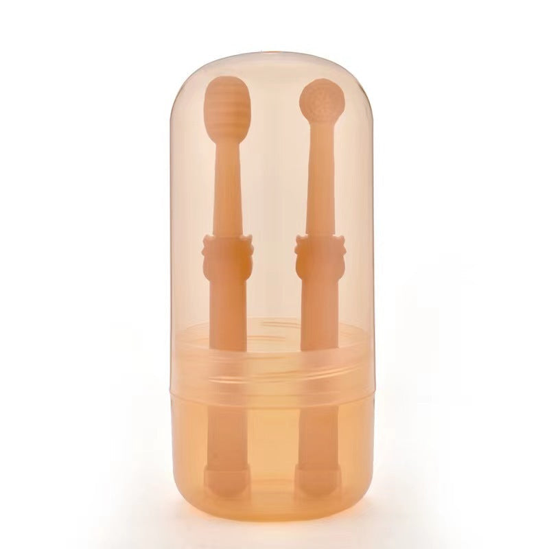 KFX-1373373 Pet Silicone Toothbrush Set with Storage Box for Cats and Dogs