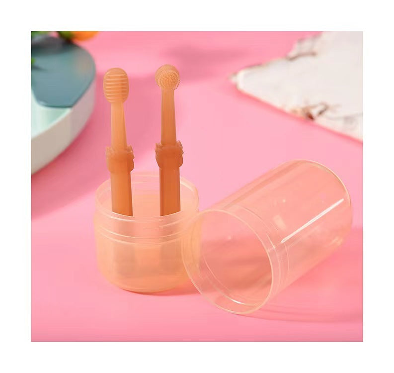 KFX-1373373 Pet Silicone Toothbrush Set with Storage Box for Cats and Dogs