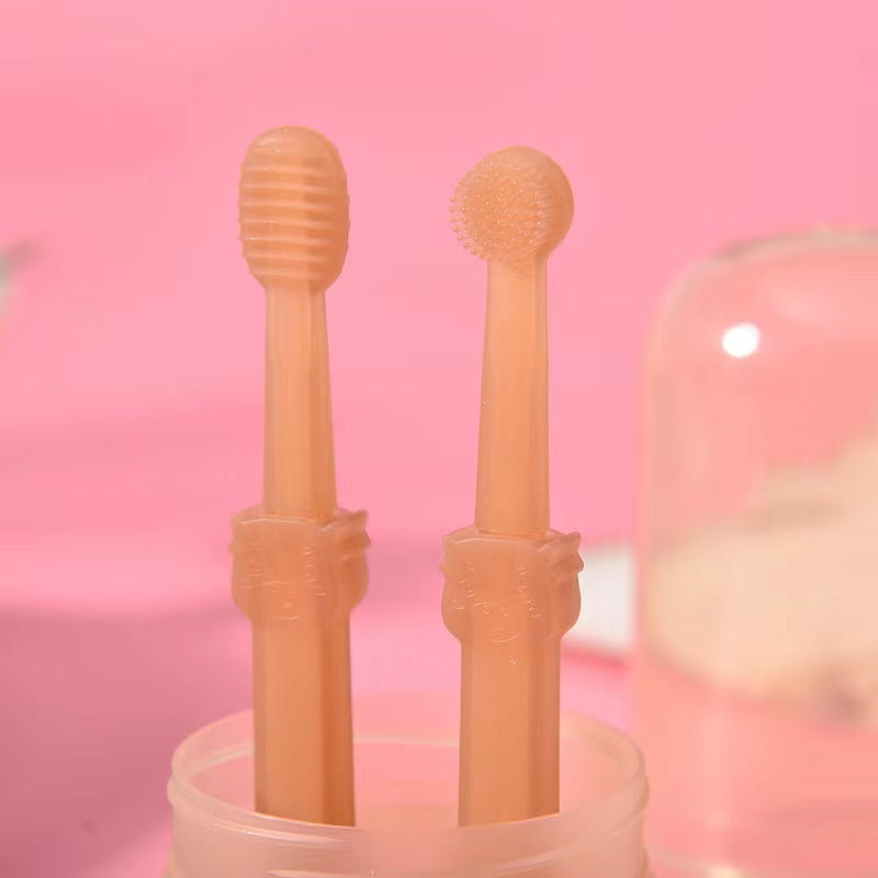 KFX-1373373 Pet Silicone Toothbrush Set with Storage Box for Cats and Dogs