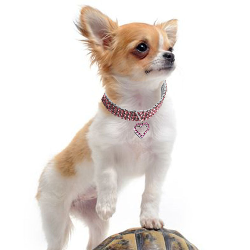 KFX-1373501 Heart Shaped Metal Pet Necklace - Adjustable Size for All Seasons