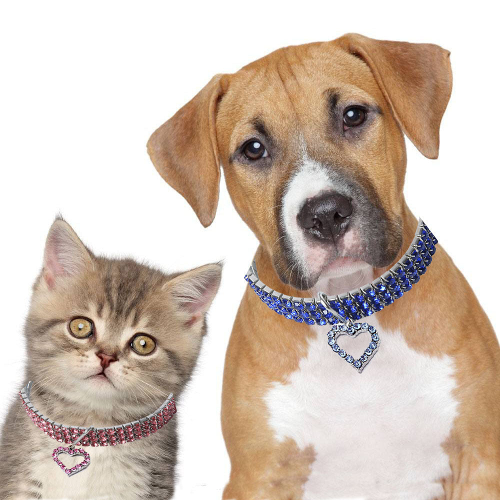KFX-1373501 Heart Shaped Metal Pet Necklace - Adjustable Size for All Seasons