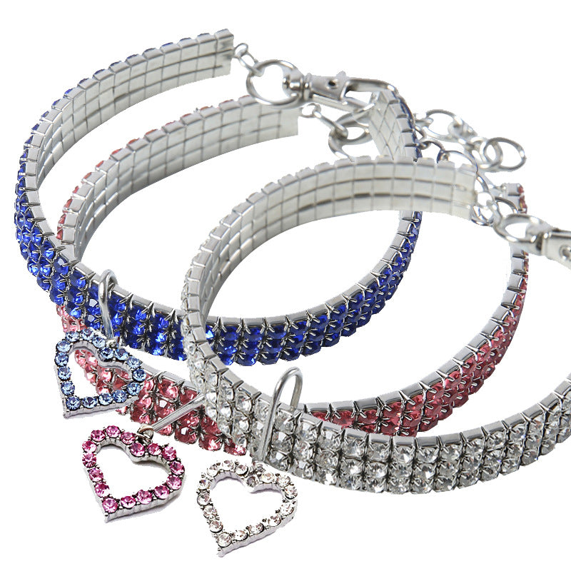 KFX-1373501 Heart Shaped Metal Pet Necklace - Adjustable Size for All Seasons