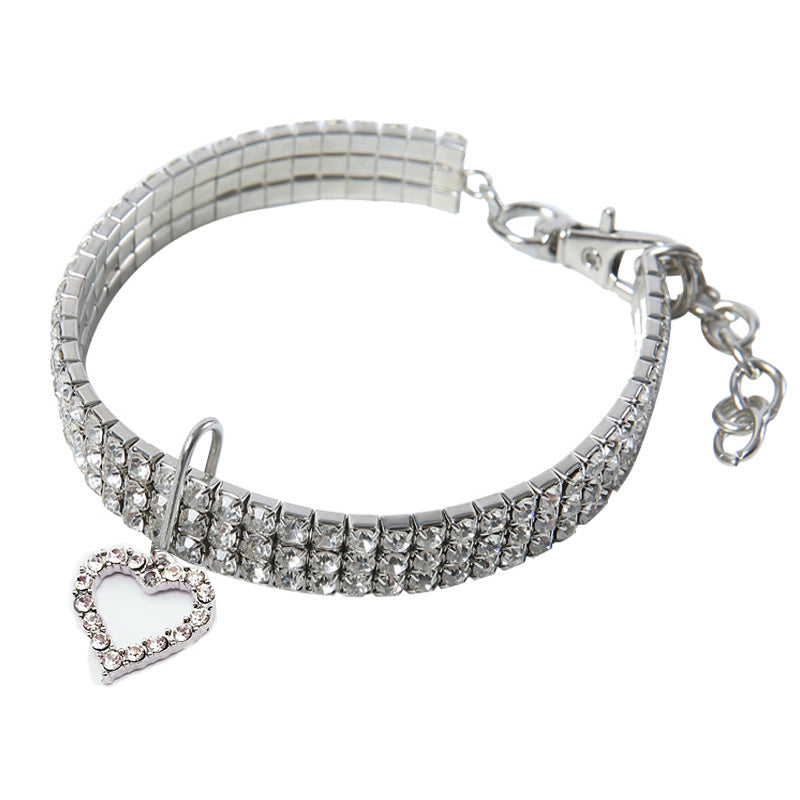 KFX-1373501 Heart Shaped Metal Pet Necklace - Adjustable Size for All Seasons