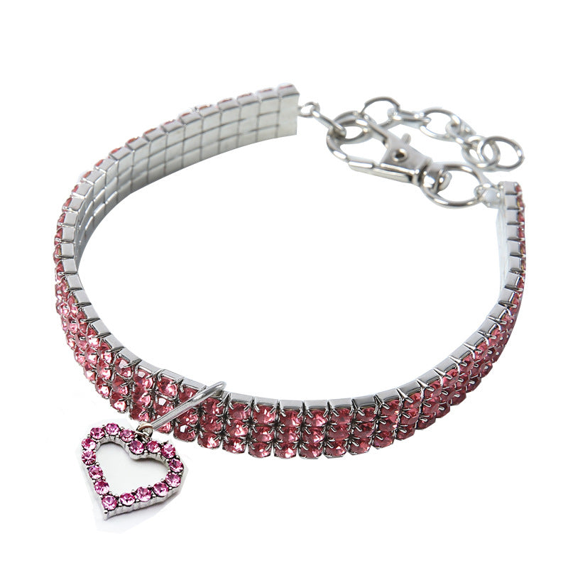 KFX-1373501 Heart Shaped Metal Pet Necklace - Adjustable Size for All Seasons