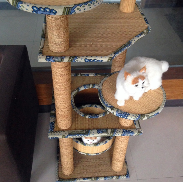 KFX-1374781 Cat-Friendly Straw Scratch Board and Climbing Frame for Active Play