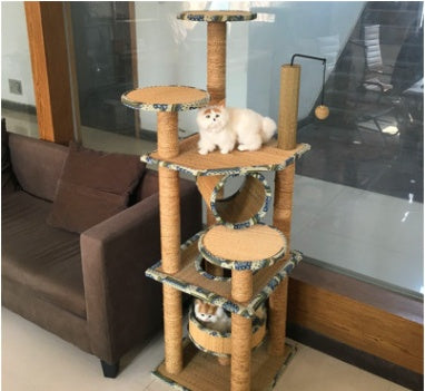 KFX-1374781 Cat-Friendly Straw Scratch Board and Climbing Frame for Active Play