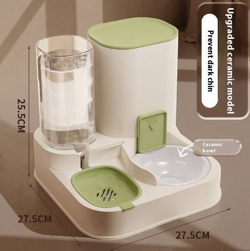 KFX-1377469 Automatic High-Capacity Pet Feeder with Stainless Steel and Ceramic Bowl Options