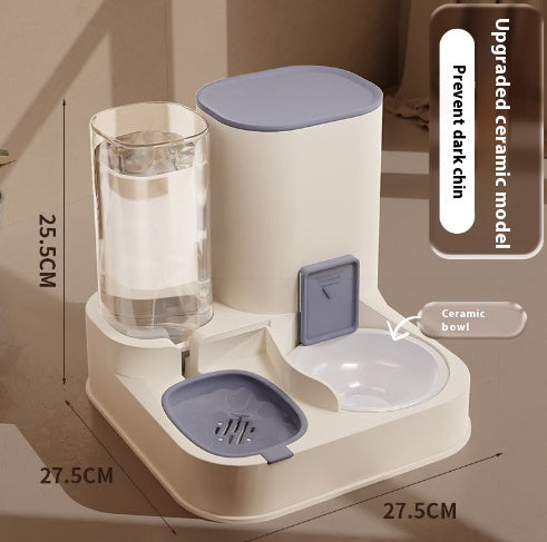 KFX-1377469 Automatic High-Capacity Pet Feeder with Stainless Steel and Ceramic Bowl Options