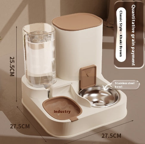 KFX-1377469 Automatic High-Capacity Pet Feeder with Stainless Steel and Ceramic Bowl Options