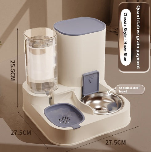 KFX-1377469 Automatic High-Capacity Pet Feeder with Stainless Steel and Ceramic Bowl Options