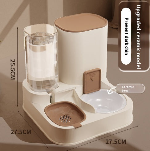 KFX-1377469 Automatic High-Capacity Pet Feeder with Stainless Steel and Ceramic Bowl Options