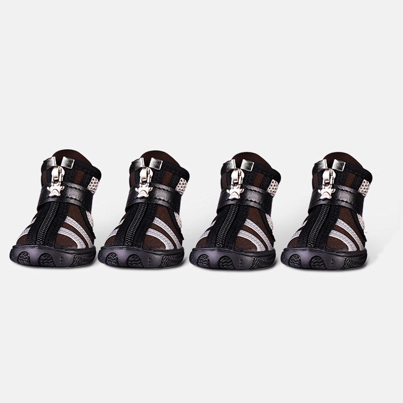 KFX-1378109 Wear-Resistant High-Top Pet Shoes for Small Dogs – Set of 4