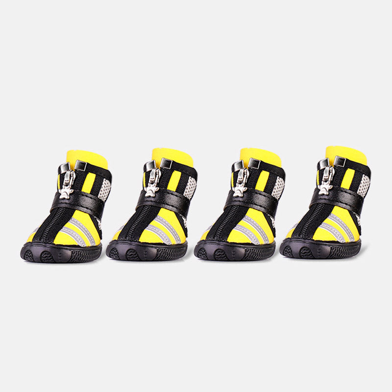 KFX-1378109 Wear-Resistant High-Top Pet Shoes for Small Dogs – Set of 4
