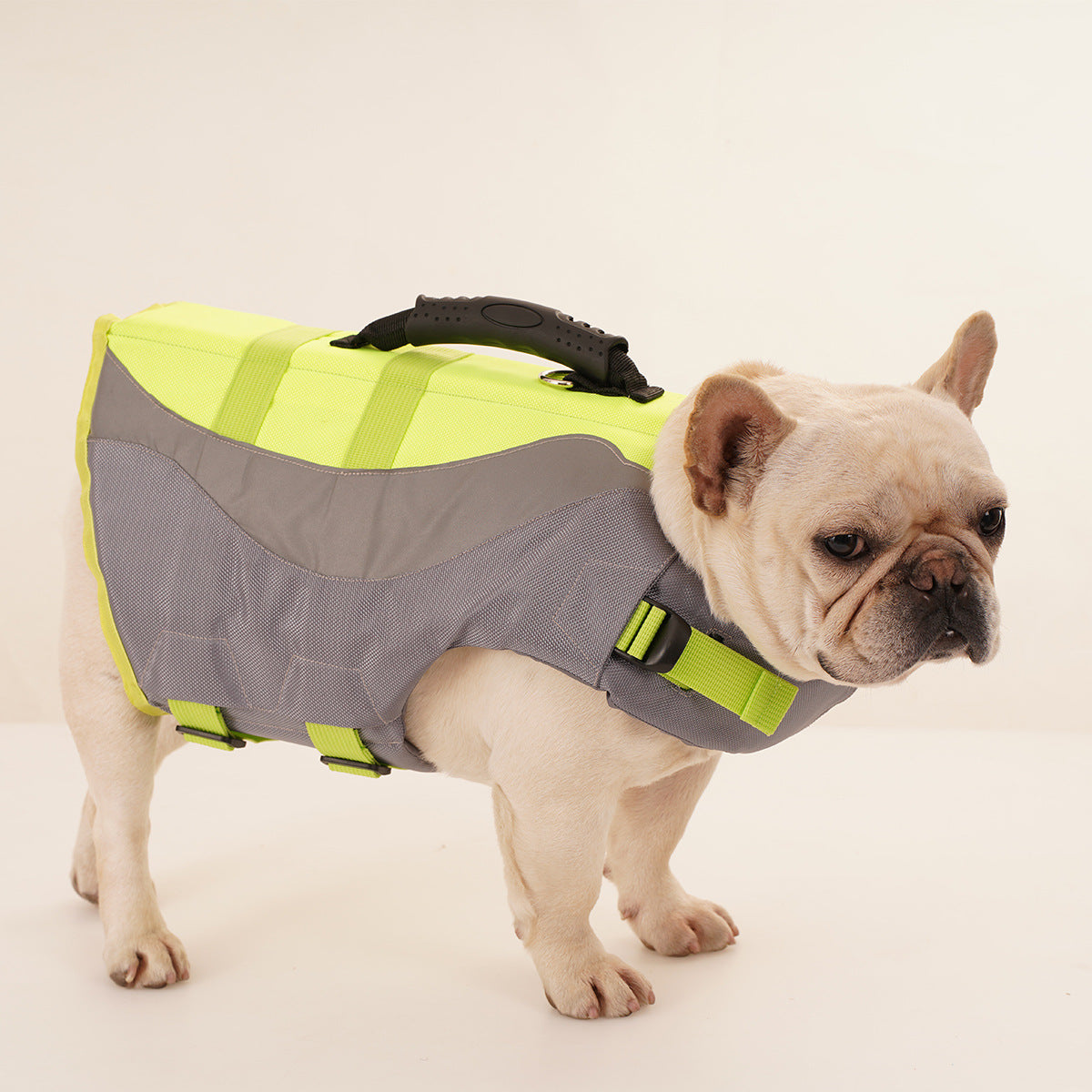 KFX-1378877 Adjustable Reflective Dog Life Jacket for Safe Swimming - Orange & Green Sizes XS-XXL