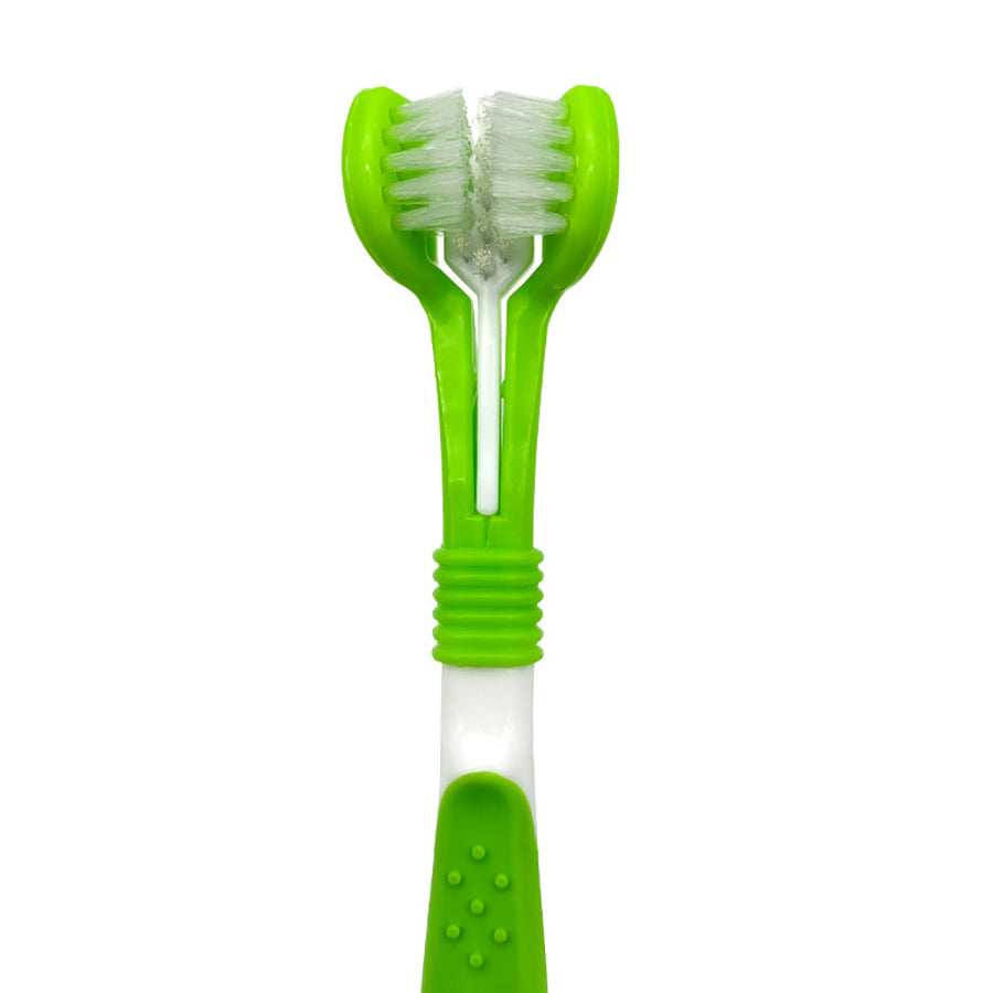 KFX-1379133 Triple-Head Pet Silicone Finger Toothbrush Kit for Gentle Dog Dental Care