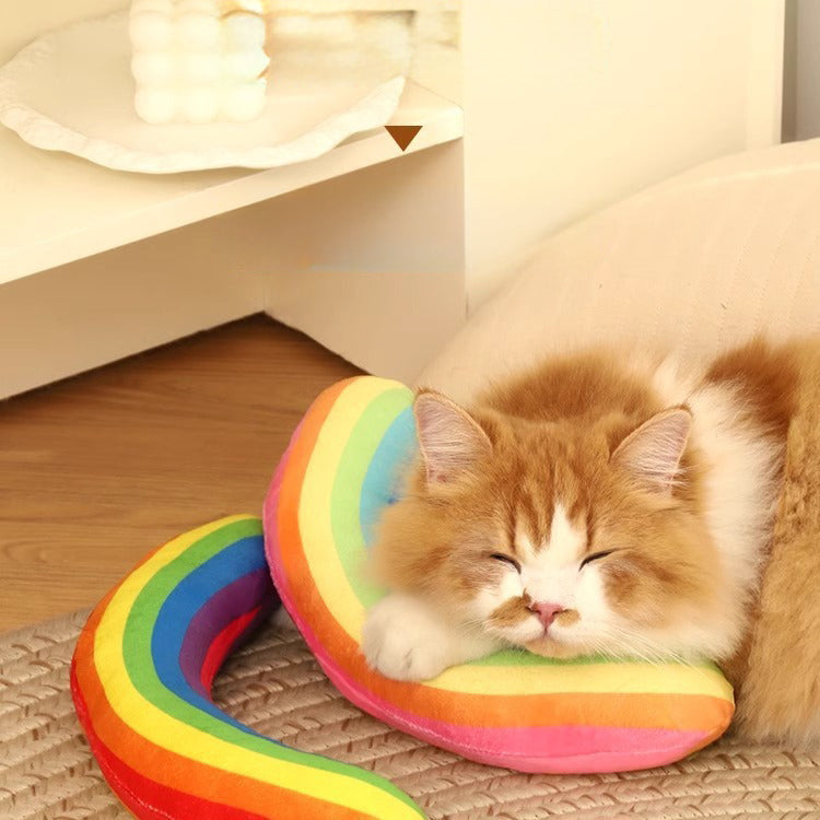 KFX-1379901 Catnip Throw Pillow and Teasing Stick for Cats - Boredom Relief Toy for Kittens