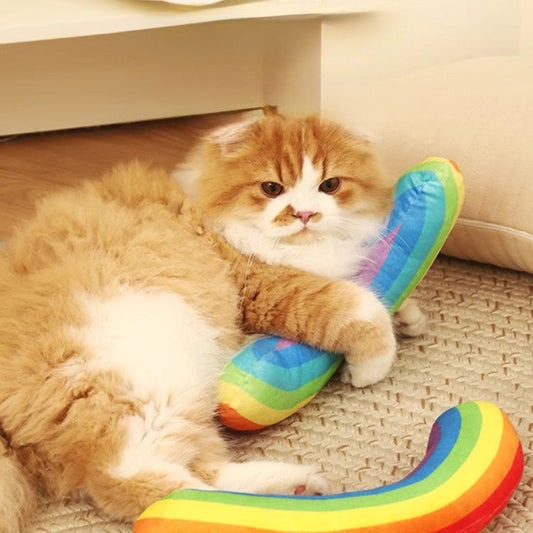 KFX-1379901 Catnip Throw Pillow and Teasing Stick for Cats - Boredom Relief Toy for Kittens