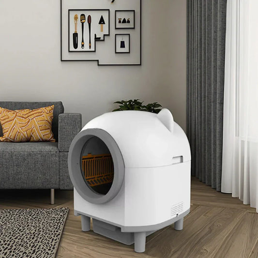 KFX-138067 Large Automatic Self-Cleaning Cat Litter Box with Safety Anti-Pinch Design, 80L Capacity