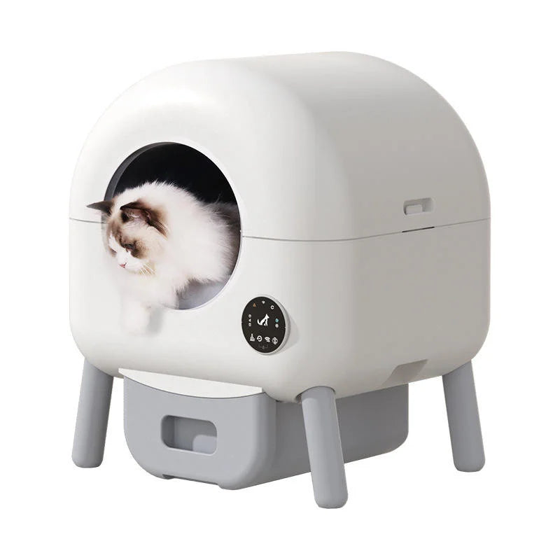 KFX-138067 Large Automatic Self-Cleaning Cat Litter Box with Safety Anti-Pinch Design, 80L Capacity