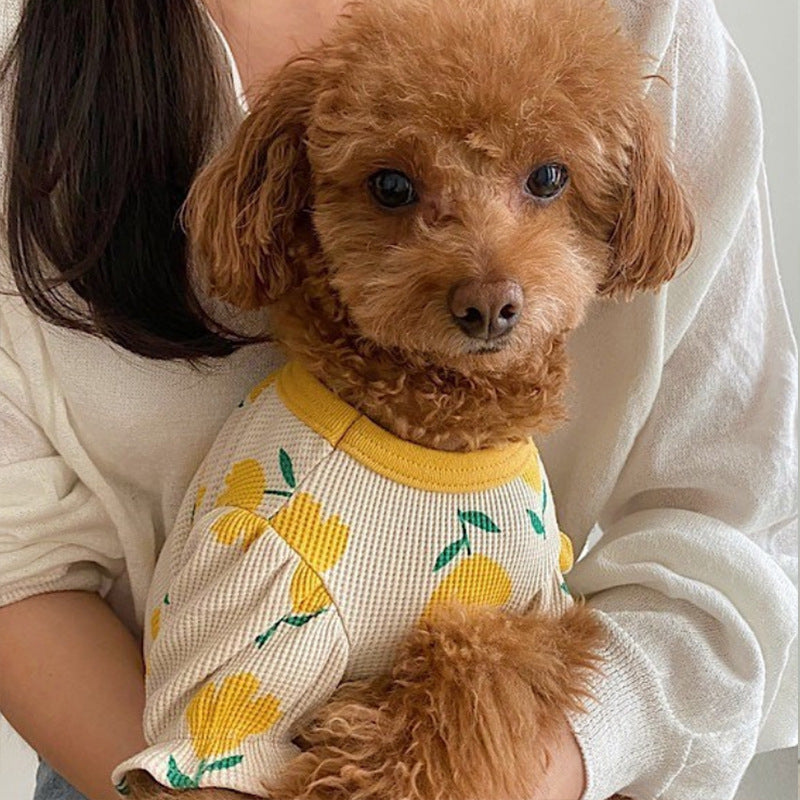 KFX-1381821 Tulip Full Printed Waffle T-shirt for Dogs - Red, Yellow, Purple Options