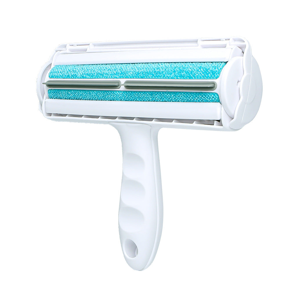 KFX-1382845 Portable Electrostatic Pet Lint Roller in Blue, Red, and Gray - Effective Hair Removal Tool