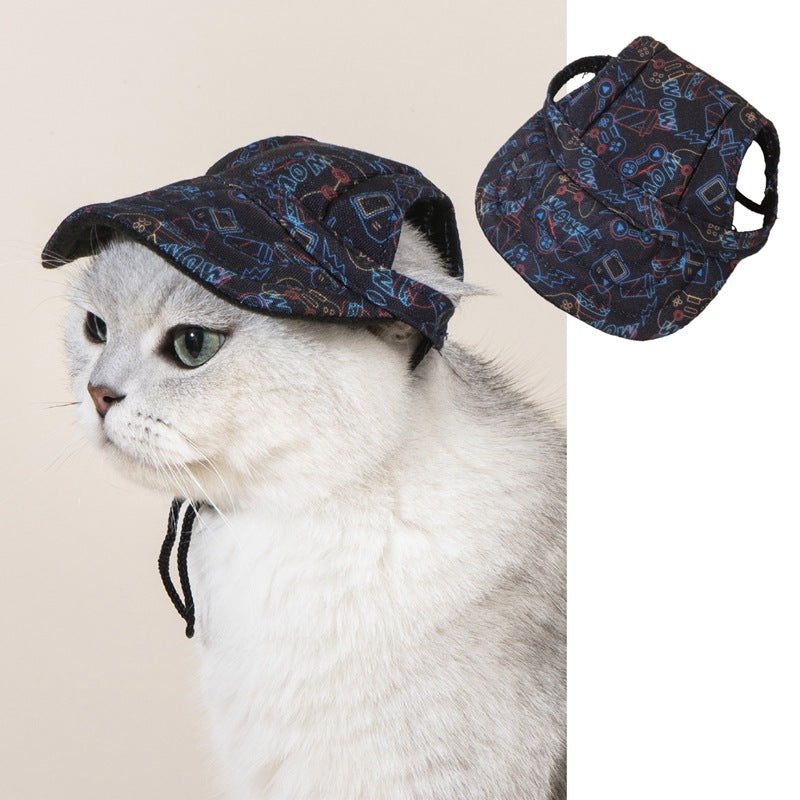 KFX-1383101 Pet Baseball Cap with Wind and Sun Protection in Various Patterns and Sizes