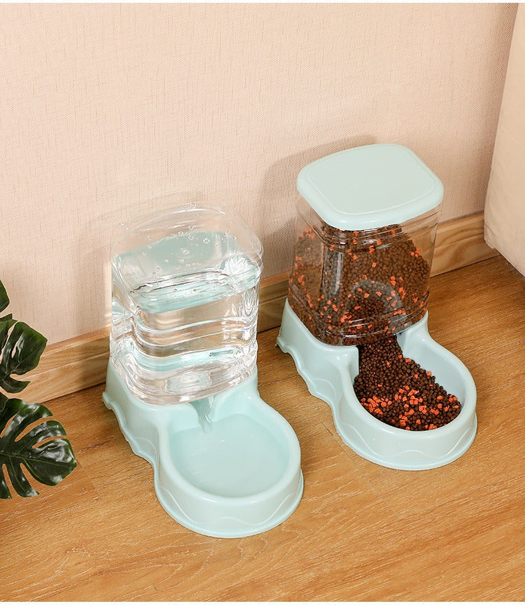 KFX-1383229 Large Capacity Automatic Pet Feeder and Water Fountain Combo - 3.8L Food and Water Dispenser