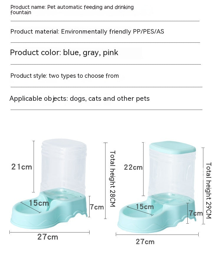 KFX-1383229 Large Capacity Automatic Pet Feeder and Water Fountain Combo - 3.8L Food and Water Dispenser