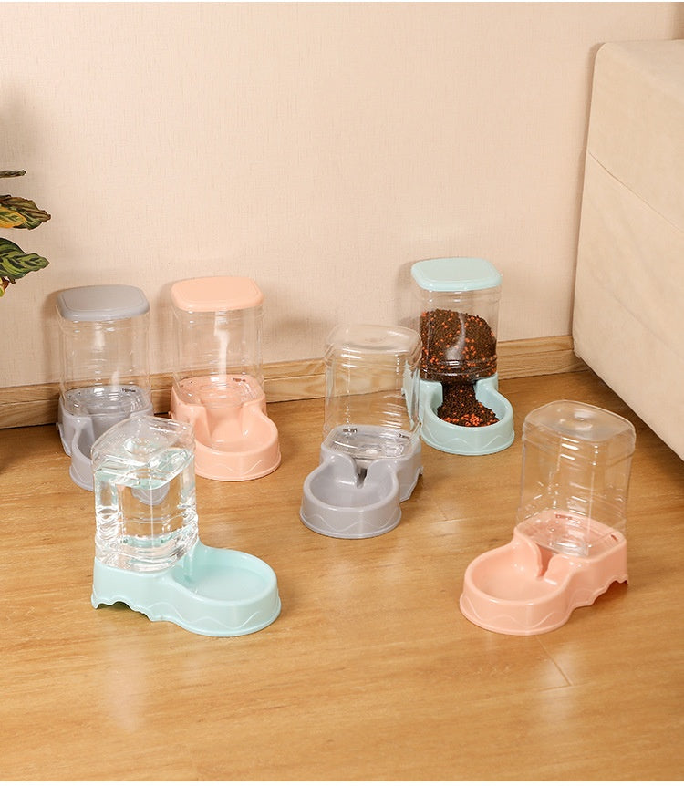 KFX-1383229 Large Capacity Automatic Pet Feeder and Water Fountain Combo - 3.8L Food and Water Dispenser