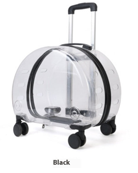 KFX-1383485 Transparent PC Pet Travel Trolley Bag with Reinforced Design, 10L Capacity