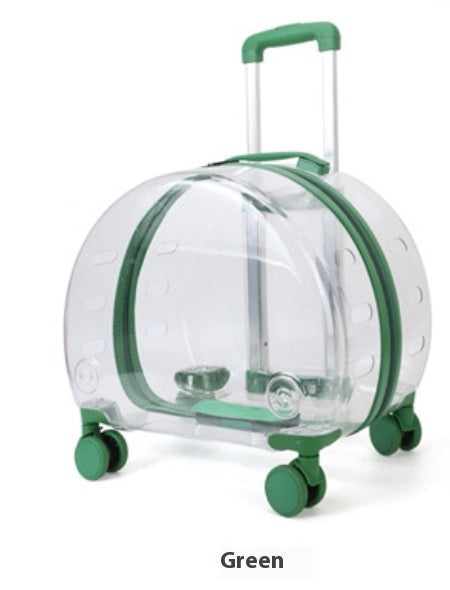 KFX-1383485 Transparent PC Pet Travel Trolley Bag with Reinforced Design, 10L Capacity