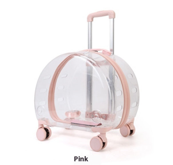 KFX-1383485 Transparent PC Pet Travel Trolley Bag with Reinforced Design, 10L Capacity