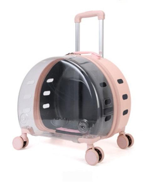 KFX-1383485 Transparent PC Pet Travel Trolley Bag with Reinforced Design, 10L Capacity