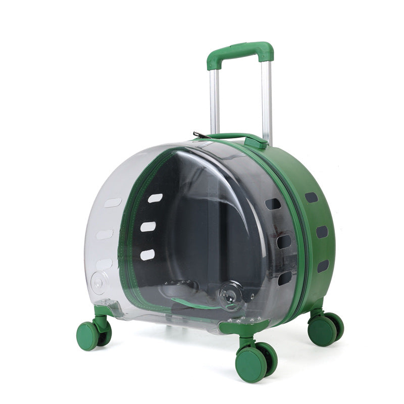 KFX-1383485 Transparent PC Pet Travel Trolley Bag with Reinforced Design, 10L Capacity
