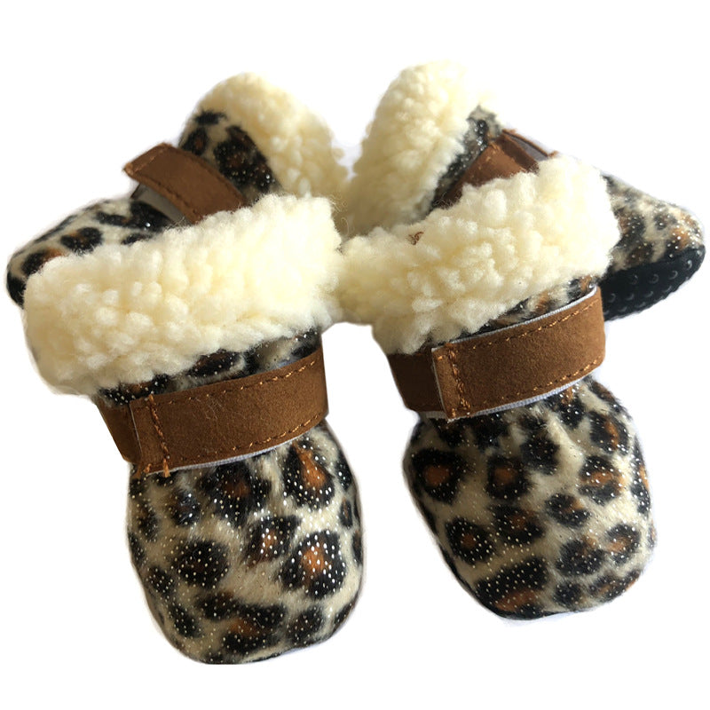 KFX-1383869 Waterproof Winter Dog Boots for Small Breeds - Anti-Slip, Warm, and Comfortable Footwear for Rain and Snow