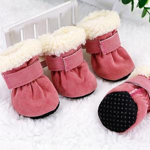 KFX-1383869 Waterproof Winter Dog Boots for Small Breeds - Anti-Slip, Warm, and Comfortable Footwear for Rain and Snow